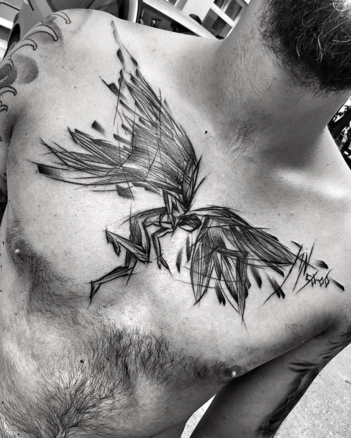 angel-chest-tattoo-by-ineepine