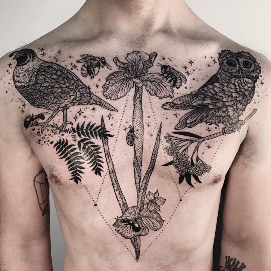 animal-chest-tattoo-by-freeorgy