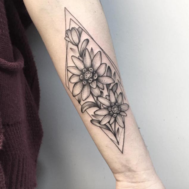 arm flower tattoo design