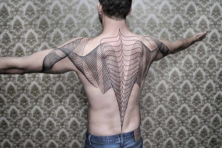 back geometric tattoos for men