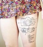 Camera Tattoos On Leg For Girl Picture