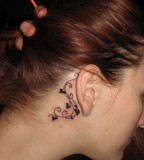 Root Heart Tattoos Behind the Ear