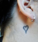 Cool Heart Tattoo Behind The Ear images