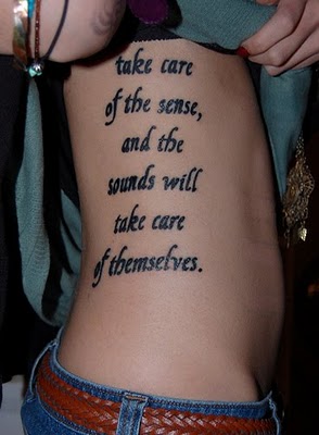Lovely Rib Tattoo Quote For Teens