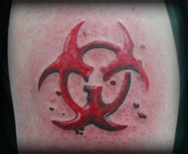 Exciting Image Of Biohazard Symbol Tattoo Design