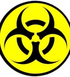 Beautiful Biohazard Symbol Tattoo in Yellow And Black Color