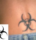 Amazing Biohazard Symbol Lower Back Tattoo Design