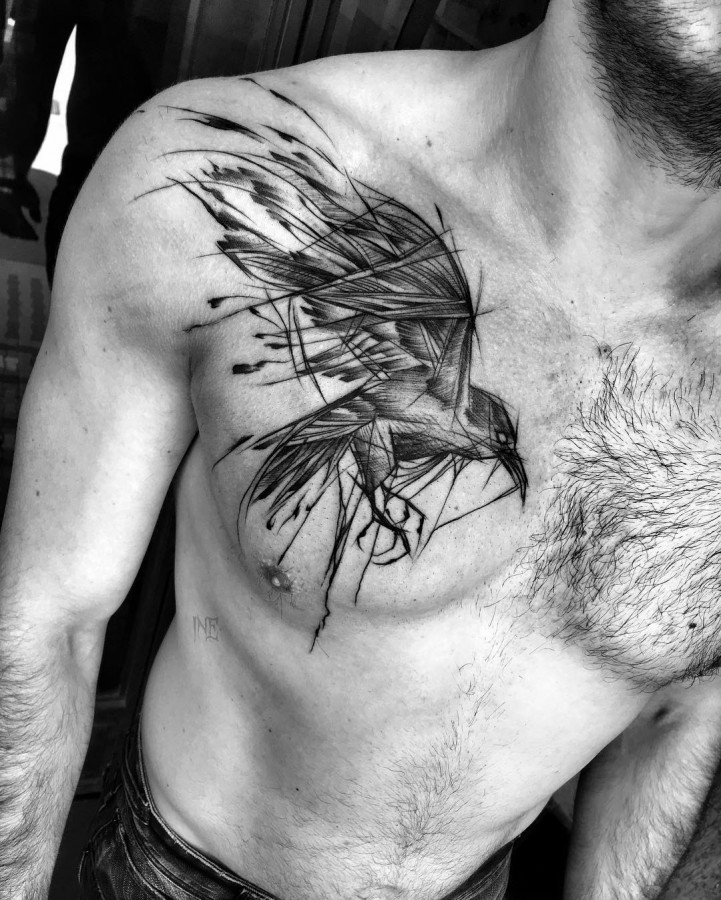 bird-chest-tattoo-by-ineepine