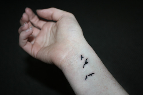 Small Bird Tattoo On Wrist