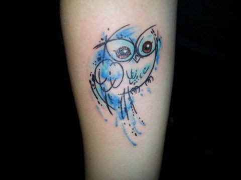 Owl watercolor tattoo