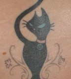 Coquettish Black Cat Tattoo Ideas