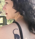 Black Cat Shoulder Tattoo in Appreciation Day