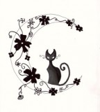 Vector Cat Tattoo Design