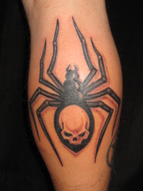 Exotic Black Spider Tattoo Design for Men