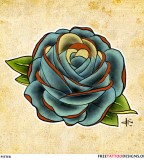 Blue Rose Sketch For Tattoo Design