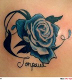 Remarkable Blue Rose Tattoo Design