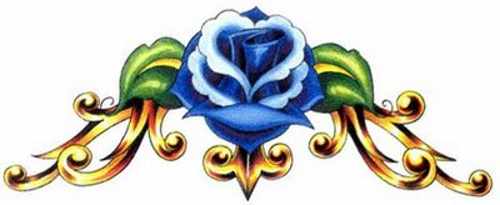 Blue Rose Sketch Tattoo for Back