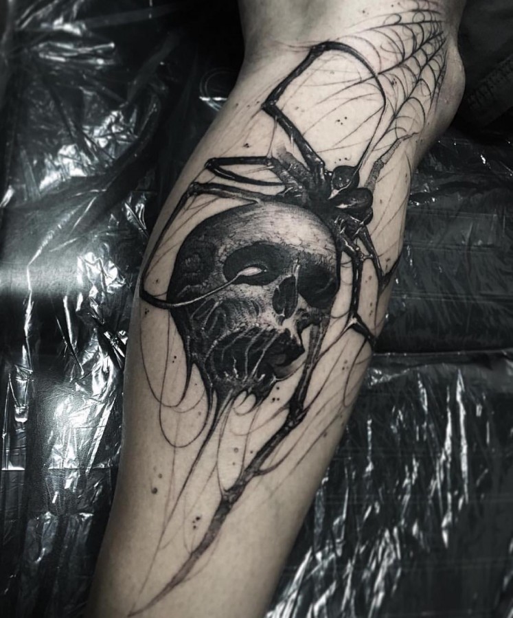 brandon_herrera-spider-skull-tattoo