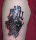 Angry Bull Head Tattoo On The Arm
