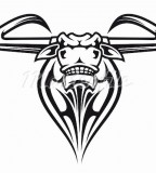 Wild Bull Head Tribals Tattoo Design