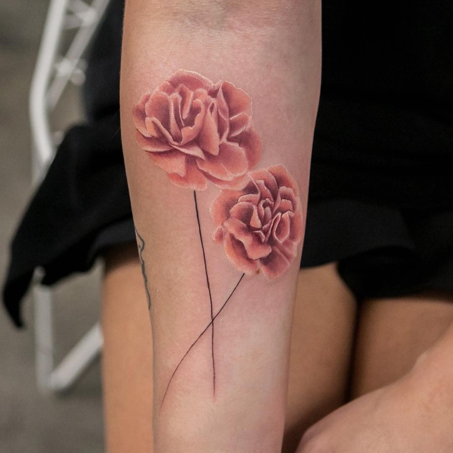 carnations-tattoo-by-joicewang-nyc