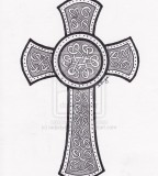 Nice Celtic Cross Tattoo Design on Paper