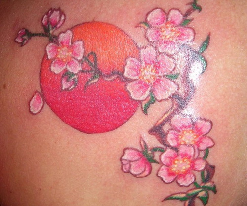 Fancy Japanese Cherry Blossom Tattoo Designs