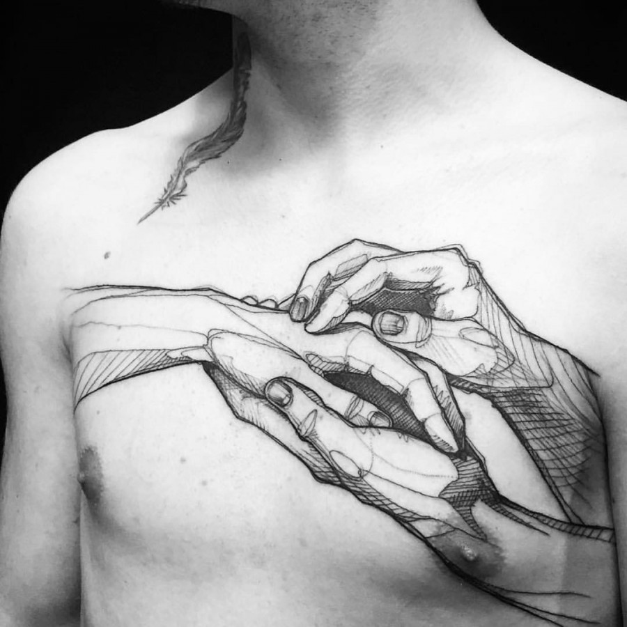 chest-tattoo-by-loiseau