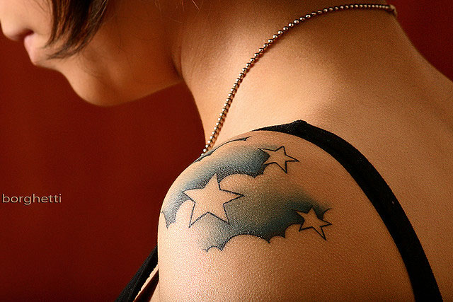 Cute Tiny Star and Cloud Tattoo Designs