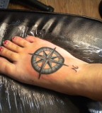 Nautical Compass Tattoos - Tattoo on Foot