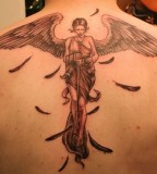 Cool 3D Angel Back Tattoo Design For Men
