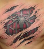 Awesome Spiderman 3D Tattoo Design