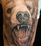 Cool 3D Bear Tattoo Design