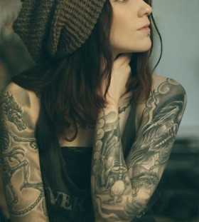 cool full sleeve tattoos for women