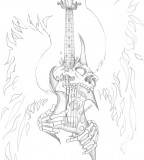 Skull Guitar Tattoo Pictures Sketch Ideas