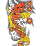 Beautiful Koi Fish Zodiac Tattoo Design