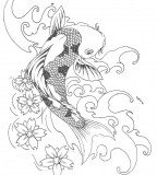 Awesome Koi Coy Fish Tattoo Design Sketch Pic