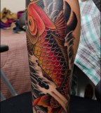 Symbolic Cool Koi Coy Fish Tattoo Design Picture