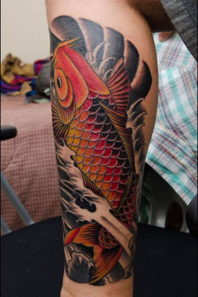 Koi Fish Tattoo Leg