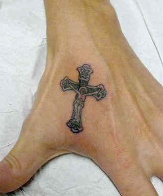 Holy Cross Tattoo Design for Hands