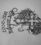 Cross And Rose Tattoo Gramps Design