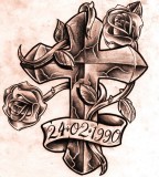 Example Image For Cross And Roses Tattoo