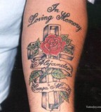 Cool Cross and Rose Tattoo For Man