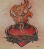 Sacred Heart And Crown Of Thorns Tattoo