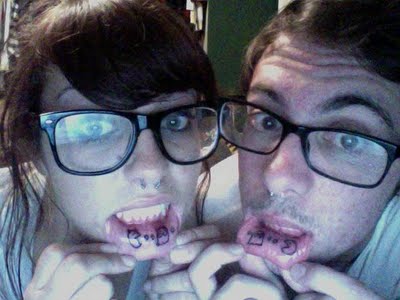 Temporary Inner Lip Couple Tattoos