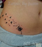 Dandelion Birds Tattoo On Hip [NSFW]