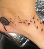 On Feet Dandelion Tattoos Design