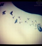 Flying Dandelion Birds Tattoo