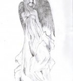 Angel with Dark Wings Tattoos Design