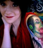 Zombified Davey Havok of AFI Tattoo Girl's Upper Arm
